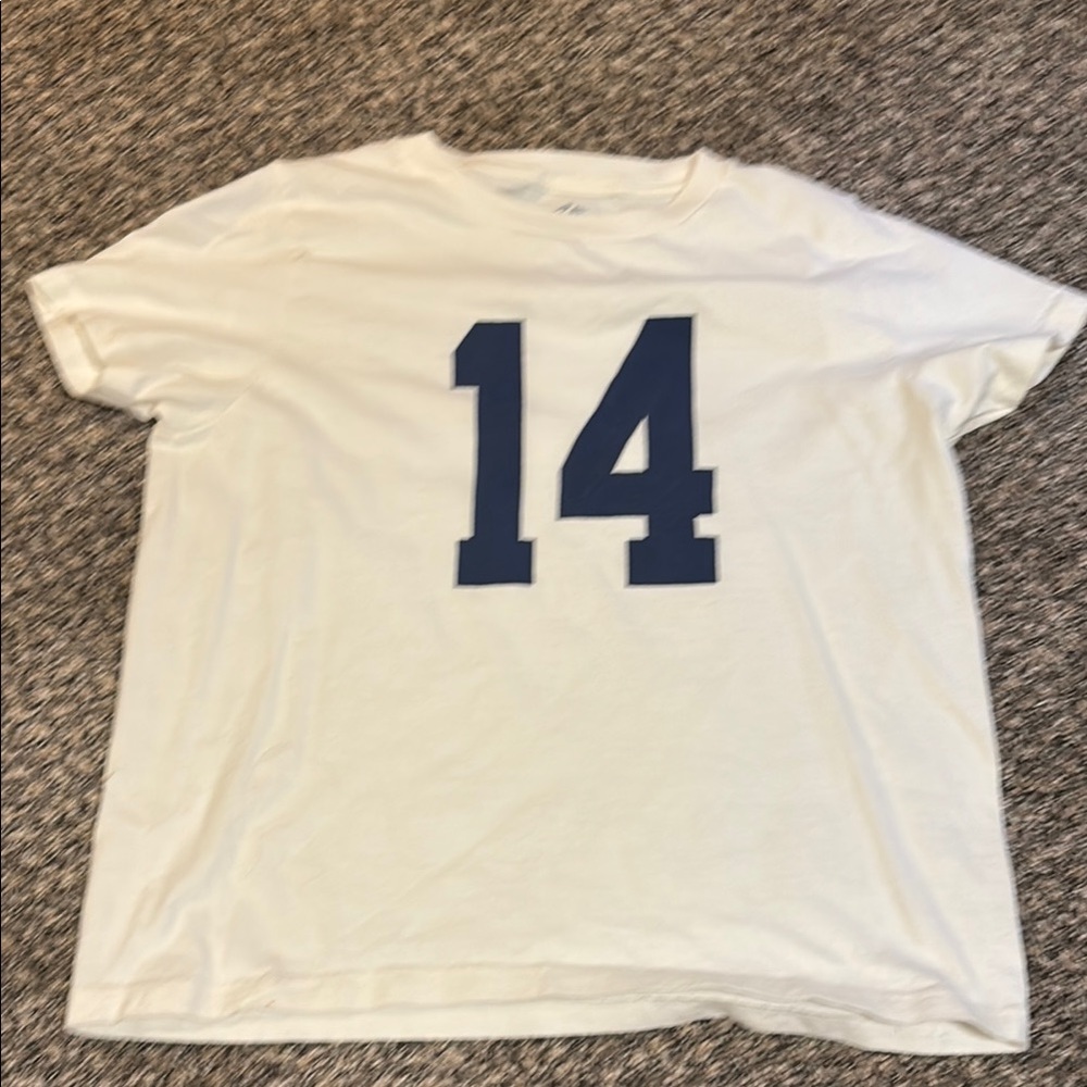 Brandy Melville White Tee with Blue Logo